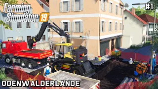 Digging a Trench with Volvo | Public Works | Odenwalderlande | Farming Simulator 19 | Episode 1