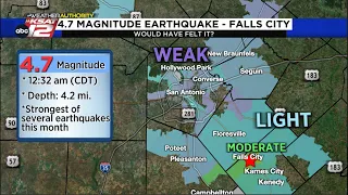 4.7-magnitude earthquake reported near Falls City, strongest of several this month