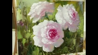 Peonies  Пионы маслом.