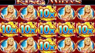 ★★JACKPOT HANDPAY★★$62 BETS★★KING MIDAS HIGH LIMIT SLOT MACHINE BUENO DINERO MUSEUM SLOTS WMS