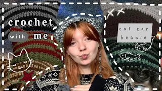 crochet a CAT BEANIE with me (i hated this) 🐟🐱🧙🏻‍♀️🧶