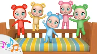 🎶 FIVE LITTLE BABY BEARS jumping on the bed 🎶 Nursery Rhymes for children with THE PIJAMA FRIENDS