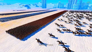 Cavalry Charge Vs 3 Lines of Spartans, Heavy Knight and Romans - Ultimate Epic Battle Simulator UEBS