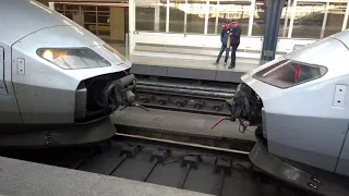 TGV Trains Coupling Mechanism Joining in Slow Motion