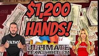 $1,200 HANDS ON ULTIMATE TEXAS HOLDEM!!!