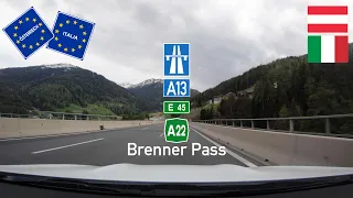 Driving in Austria and Italy: The Brenner Pass - Passo di Brennero Scenic Drive POV