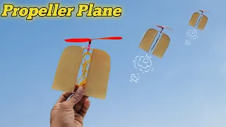 How to make rubber band propeller plane || membuat pesawat baling baling karet