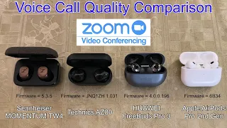 Sennheiser MTW4 vs Technics AZ80 vs HUAWEI FreeBuds Pro 3 vs Apple AirPods Pro 2 | Best Call Quality