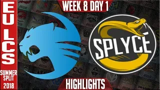 ROC vs SPY Highlights  | EU LCS Summer 2018 Week 8 Day 1 | Roccat vs Splyce