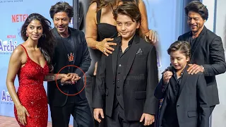 Abram Stylish Pose and Shahrukh Khan CUTE Moment with Daughter Suhana | The Archies Premiere