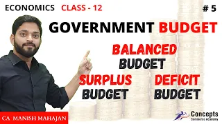 GOVERNMENT BUDGET types | Class 12 | Balanced | Surplus | Deficit | Government Budget