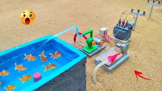 diy tractor fish tank with a water pump | science project| @sanocreator @sunfarming7533