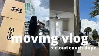 NEW FURNITURE (RH cloud couch dupe), IKEA HAUL, + APARTMENT UPDATES // moving vlogs continued!