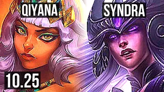 QIYANA vs SYNDRA (MID) | 9/0/6, 66% winrate, Legendary | KR Grandmaster | v10.25