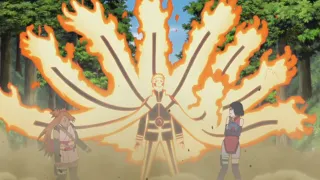 Naruto muestra nueve colas para salvar a sarada y Cho Cho - Boruto - Sub Español