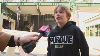 Purdue fans celebrate after win over Utah State