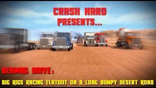 BeamNG Drive - Big Rigs Racing Flatout On A Long Bumpy Desert Road