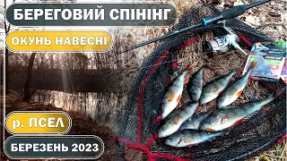 БЕРЕГОВИЙ СПІНІНГ у БЕРЕЗНІ на річці ПСЕЛ. ЯК піймати пасивного ОКУНЯ НАВЕСНІ на ДЖИГ-РІГ?