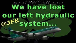 [REAL ATC] Aer Lingus HYDRAULIC LOSS and FIRE at JFK