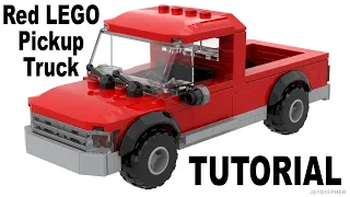 Red LEGO Pickup Truck How To Build Tutorial