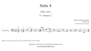 Bach : Suite 4, BWV 1010 (6/7 : Bourrée 2)
