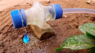 How to make DRIP IRRIGATION with plastic bottles, with a drip regulator, fast, cheap and very easy.