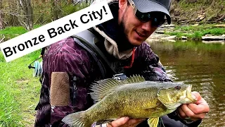 Hammering the Small Mouth Bass In The River!