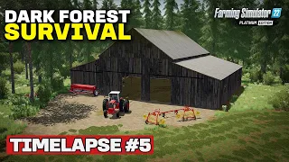 STARTING TO BUILD THE FARM YARD!! [Dark Forest Survival] FS22 Timelapse # 5