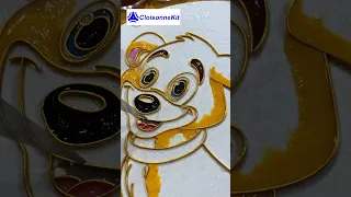 Cute Dog Cloisonne Enamel Painting Art