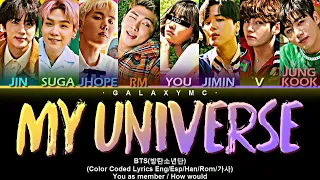 BTS(방탄소년단) 'My Universe' (Color Coded Lyrics Esp/Eng/Rom/Han/가사) (8 MEMBERS ver.)【GALAXY MC】