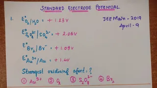 Standard Electrode Potential -NEET and JEE questions||Electrochemistry||ASN CHEMISTRY