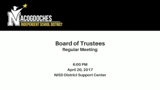 Board of Trustees Regular Meeting - April 20, 2017