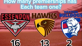 How many premierships has your Team won? (A-Z)