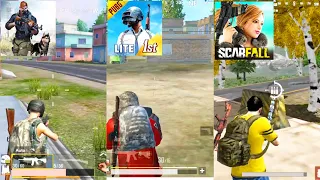 Survival Squad, PUBG Mobile Lite and Scarfall Comparison gameplay