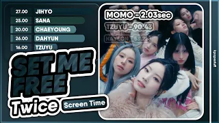 TWICE - SET ME FREE 《Full Screen Time Distribution》