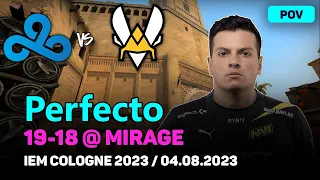 CSGO POV Cloud9 Perfecto (19/18) vs Vitality (mirage) @ IEM Cologne 2023 Quarter-final / Aug 4, 2023