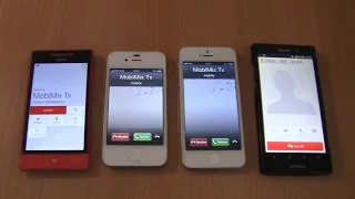 Incoming call & Outgoing call at the Same Time iPhone 4S+5 iOS6+HTC 8S+Sony Xperia ion