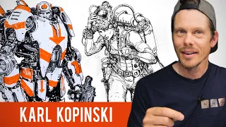 Karl Kopinski Sketchbook Tour - Filling up 5 Sketchbooks a Year