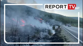 Zjarr në Lezhë, rrezikohen disa banesa të fshatit Piranj