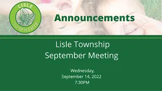 September 14, 2022 Lisle Township Meeting