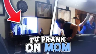 BROKEN TV PRANK ON MOM 😳* GONE WRONG *