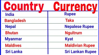 country and currency | countries and currencies