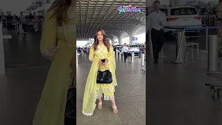 Nupur Sanon Is A Ray Of Sunshine In A Yellow Anarkali Suit As She Gets Papped At Airport! | N18S