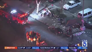 Driver arrested in Pomona taco stand crash that killed 1, injured 12; victim ID’d