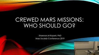 Shannon Rupert - Planning Mission Crews - 22nd Annual International Mars Society Convention