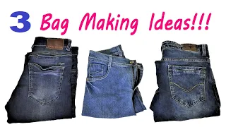 3 Beautiful Hand Bags From Old Jeans | Old Cloth Reuse Ideas