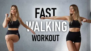 20 MINUTE FAST WALKING WORKOUT FOR WEIGHT LOSS- Low Impact | Sweaty step workout at home
