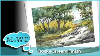 Rocky Stream Painting Detailing Process Chat Watercolor