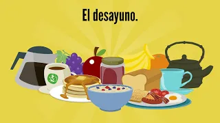 Learn Spanish A1 level : Breakfast, lunch and dinner : Vocabulary and verb conjugations