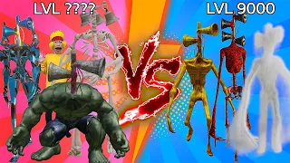 Team Siren VS Siren Head Level up boss best monster battle with human hulk